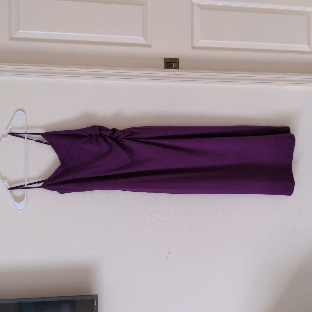 NWT Glory Sunshine Maxi Dress w/Side Pockets.Spaghetti Straps. Knit. Plum Size M